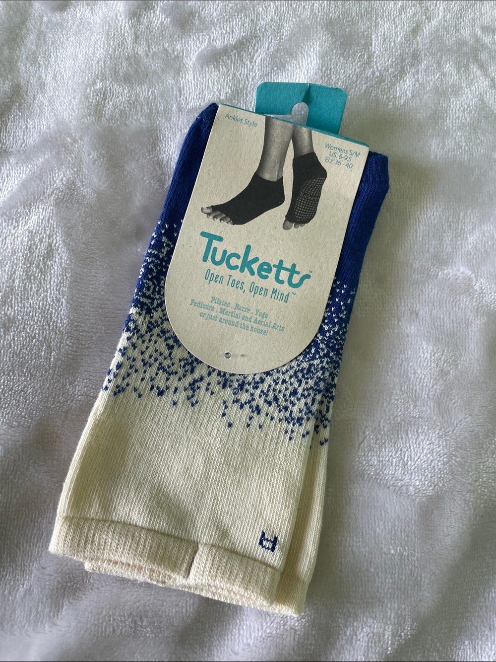 Men’s Open-Toe Socks — Cream with Blue Gradient